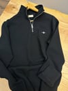 MEN2374 GNT YARIM FERMUARLI DOKULU SİYAH SWEAT