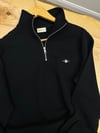 MEN2374 GNT YARIM FERMUARLI DOKULU SİYAH SWEAT