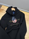 MEN2384 GNT NAKIŞLI KAPÜŞONLU SİYAH SWEAT