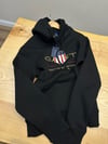 MEN2384 GNT NAKIŞLI KAPÜŞONLU SİYAH SWEAT