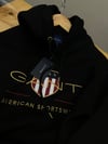 MEN2384 GNT NAKIŞLI KAPÜŞONLU SİYAH SWEAT