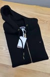 MEN2398 TM SİYAH KAPÜŞONLU TAM FERMUARLI HIRKA