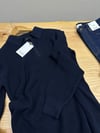 MEN2427 J.LS YARIM FERMUARLI LACİVERT TRİKO KAZAK