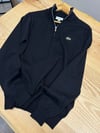 MEN2433 LCT YARIM FERMUARLI SLİM FİT SİYAH TRİKO KAZAK