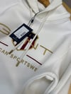 MEN2436 GNT NAKIŞLI KAPÜŞONLU BEYAZ SWEAT