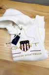 MEN2436 GNT NAKIŞLI KAPÜŞONLU BEYAZ SWEAT
