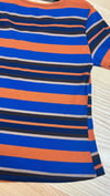 O015 OVAL YAKA RENKLİ ÇİZGİLİ T-SHIRT