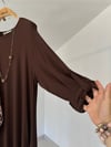 007 Rahat Kalıp Viscose Elbise-Kahverengi