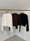 102007 Reglan Kollu Dokulu Hırka-Ekru