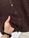 102007 Reglan Kollu Dokulu Hırka-Kahverengi