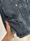 10421 Kelebek Nakışlı Pul İşlemeli Denim Ceket-A.Kot
