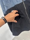 10512 Denim Garnili Pul İşlemeli Ceket-Siyah 