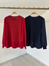 10553 Kumaş Garnili Dilimli Triko Bluz-Bordo