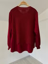 10553 Kumaş Garnili Dilimli Triko Bluz-Bordo