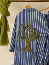 10676 Arkada Nakış İşleme Detaylı Kimono Pantolon Takım-Saks