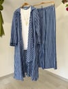 10676 Arkada Nakış İşleme Detaylı Kimono Pantolon Takım-Saks