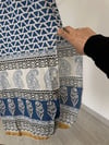 10732 Pamuklu Desenli Gömlek Elbise-Mavi