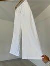 1105 Beli Lastikli Denim Pantolon-Beyaz
