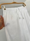 1105 Beli Lastikli Denim Pantolon-Beyaz