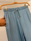 1105 Beli Lastikli Denim Pantolon-Mavi