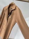 12601 Çelik Örgü Klasik Kesim Düğmeli Blazer Kadın Triko Ceket-Camel