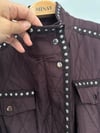13002 Zımba Deatylı Kapitone Ceket-Bordo