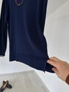 13022 Manşette Çizgi Detaylı İtalyan Rayon İplik Triko Bluz-Laci