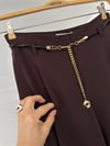 1312 Yüksek Bel Bol Paça Pantolon-Kahve