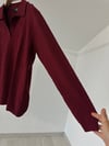 13308 Polo Yaka İncili Triko Bluz-Bordo