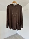 13520 Fermuarlı Tunik-Kahverengi