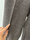 14128 Beli İpli Balıksırtı Desenli Pantolon-Kahverengi