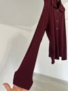 14245 Çizgi Dokulu Bluz-Bordo