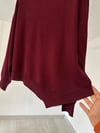 14309 Asimetrik Kesim Yünlü Bluz-Bordo