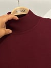 14309 Asimetrik Kesim Yünlü Bluz-Bordo