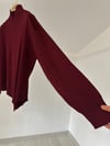 14309 Asimetrik Kesim Yünlü Bluz-Bordo
