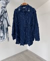 14514 Yakada Taş İşlemeli Denim Gömlek-K.Kot