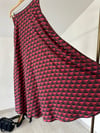 1516 Geometrik Desenli Kloş Etek-Bordo