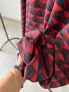 1516 Geometrik Desenli Kloş Etek-Bordo
