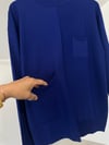 15350 Torba Cepli Dik Yakalı Kazak-Saks