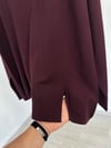 15377 Yakası Fermuarlı Triko Bluz-Bordo