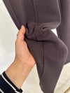 16123 Beli Bağcıklı Çımalı Pantolon-Kahverengi