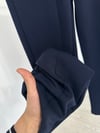 16123 Beli Bağcıklı Çımalı Pantolon-Lacivert