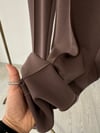 16123 Beli Bağcıklı Çımalı Pantolon-Vizon