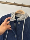 1635 Kapüşonlu Cepli Kapitone Denim Ceket-K.Kot