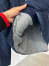 1635 Kapüşonlu Cepli Kapitone Denim Ceket-K.Kot