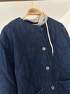 1635 Kapüşonlu Cepli Kapitone Denim Ceket-K.Kot