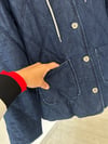 1635 Kapüşonlu Cepli Kapitone Denim Ceket-K.Kot