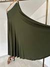 172 Geniş Korsajlı Viscose Etek-Haki