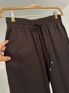 19019 Elastik Bel Bol Paça Pantolon-Kahverengi