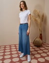19047 Metal Aksesuar Detaylı Denim Pantolon-İndigo